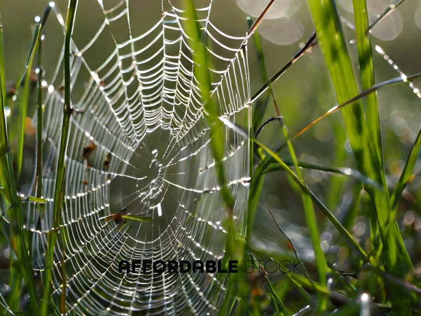 A spider's web with a spider in the center