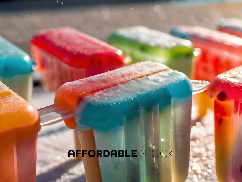 Popsicles in a variety of colors