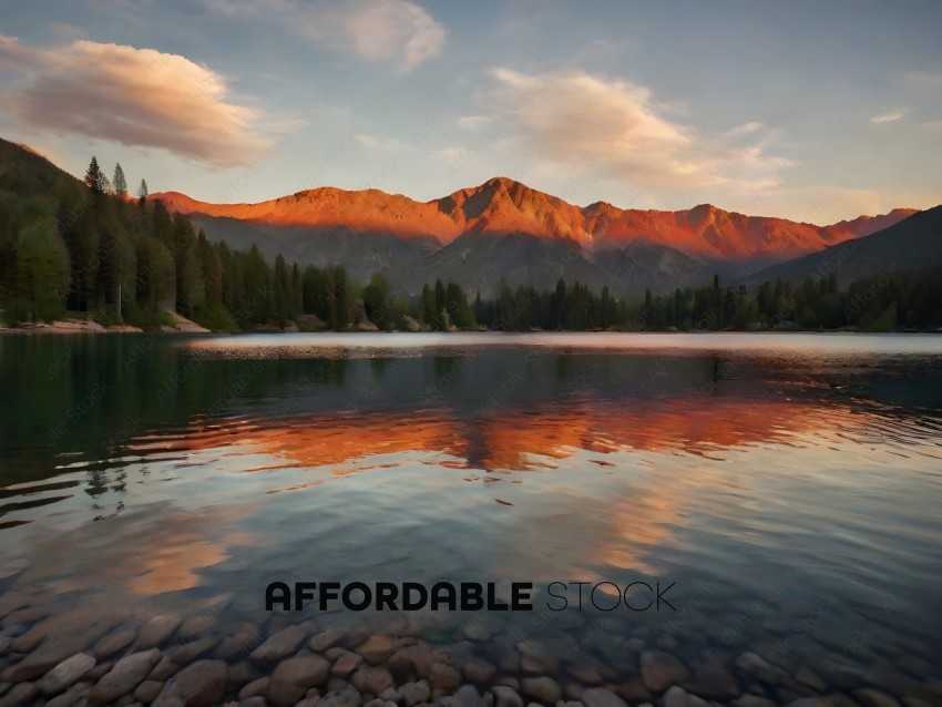 A beautiful mountain range reflecting in a lake