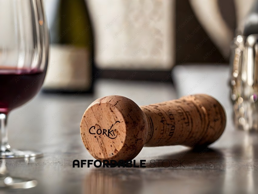 A Cork Wrapper for Wine with the Word "Cork" on it
