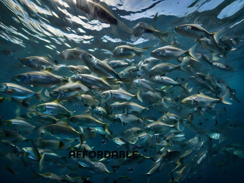 School of fish swimming in the ocean