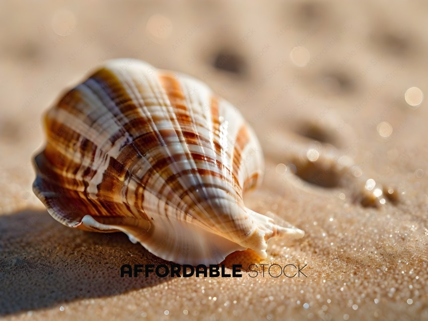A seashell on the beach