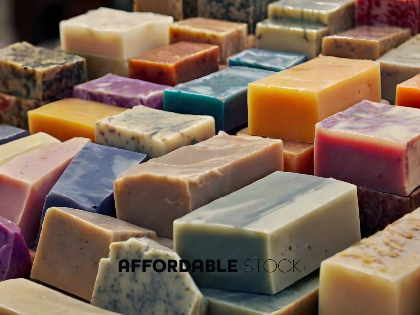 A Pile of Different Color Soaps