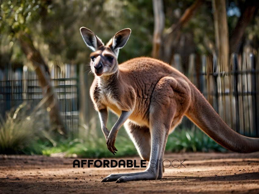 A kangaroo standing on the ground