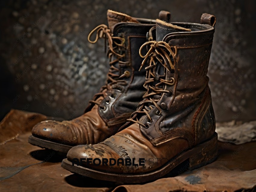 A pair of old, worn boots