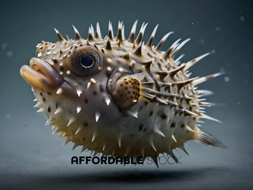 A close up of a fish with a lot of spikes