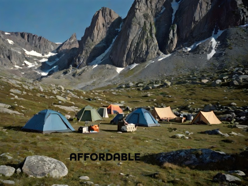 Tent Campers in the Mountains