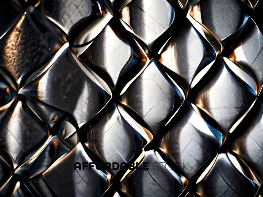 A close up of a metallic pattern