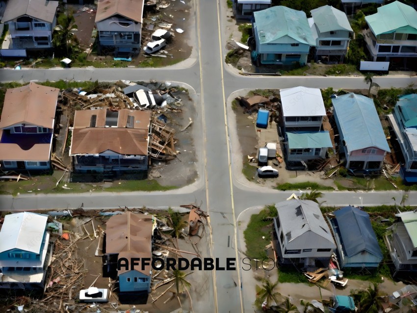 Hurricane Damage in a Neighborhood