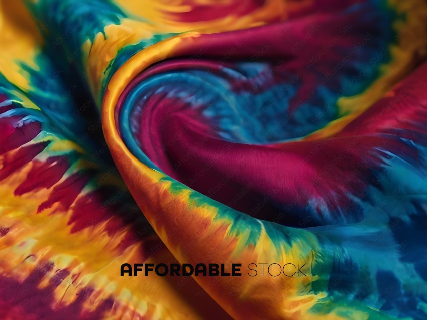 A colorful fabric with a rainbow pattern