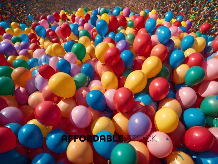Balloons in a pile