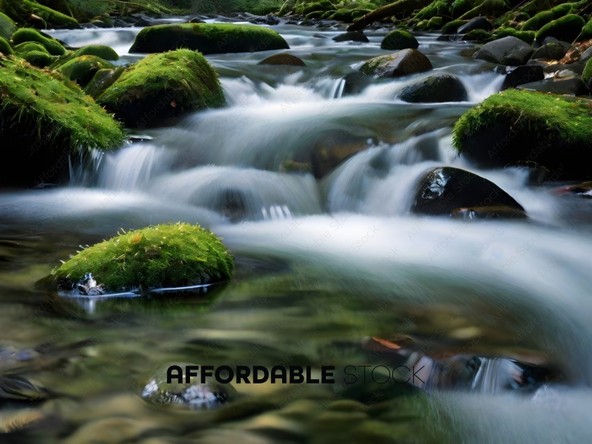 A river with moss and rocks