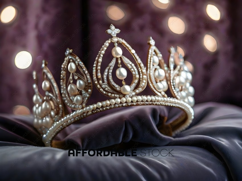 A crown with pearls on it