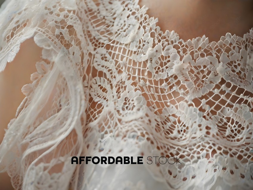 White lace on a dress