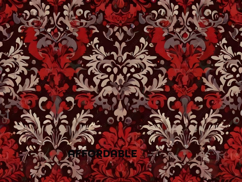 Red and Black Floral Patterned Fabric