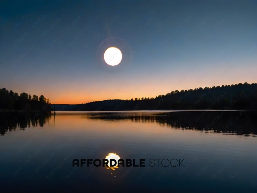 A reflection of the moon in the water
