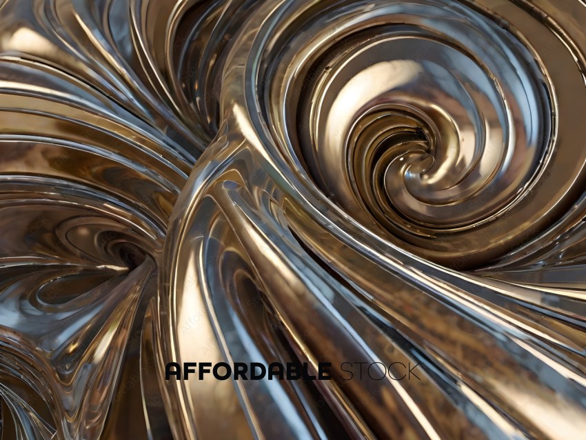 A gold spiral design