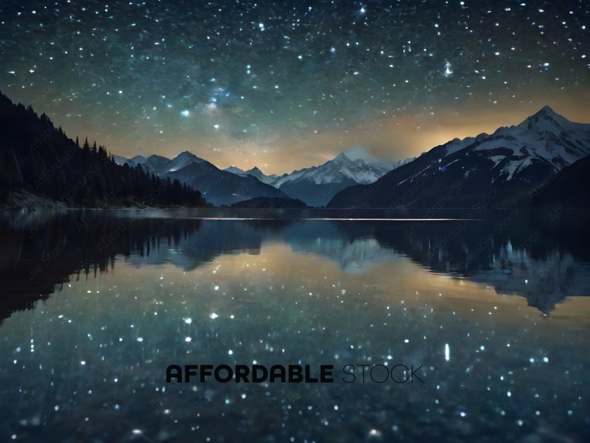 Reflection of the stars in the water