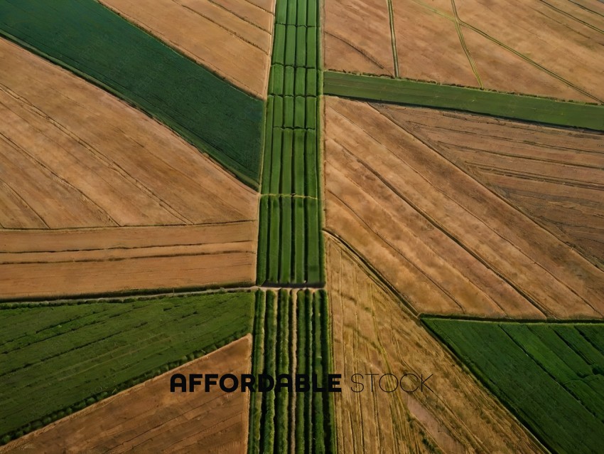 A view of a field with a road running through it