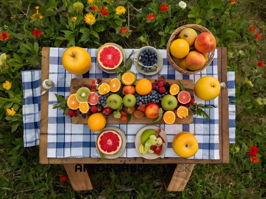 A table full of fruit and vegetables