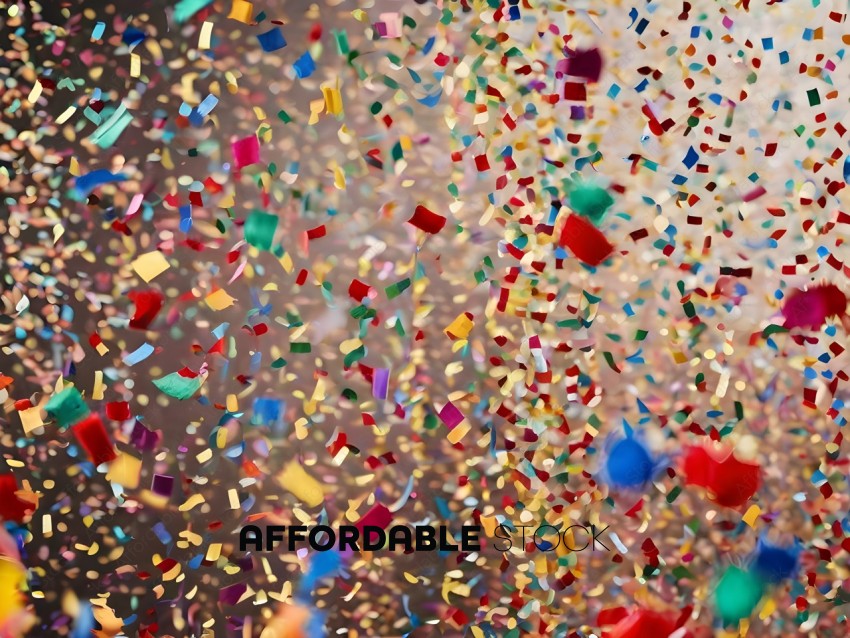 Colorful confetti in the air