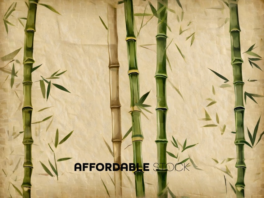 A painting of bamboo stalks