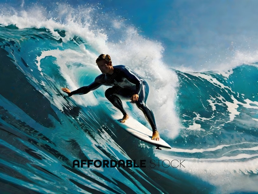 Man Surfing in the Ocean