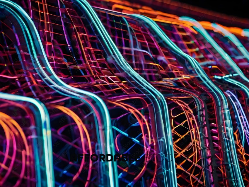 A colorful pattern of wires and tubes