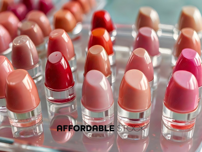 Pink Lipstick in a Glass Display