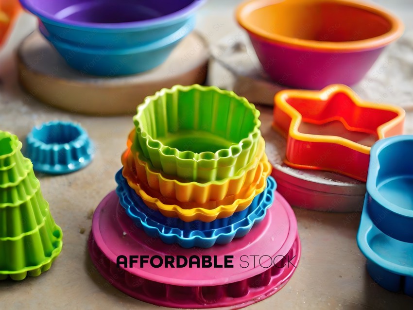 Colorful Plastic Muffin Cups and Molds