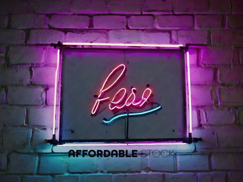 A neon sign with the word FASI on it