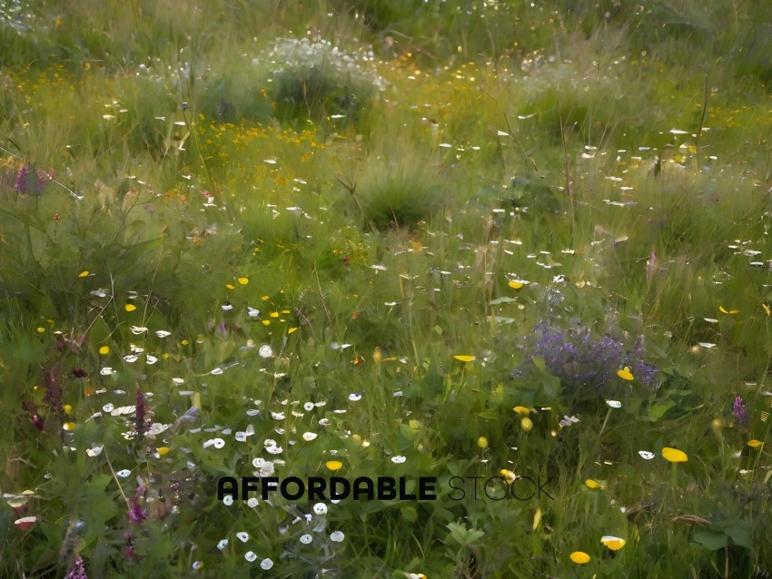 A field of flowers with yellow and white flowers