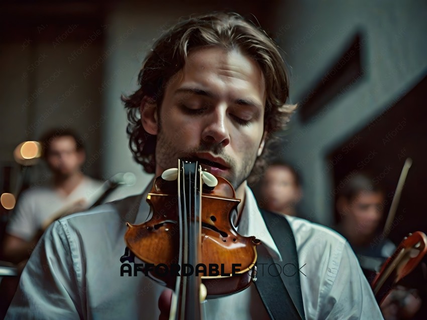 A man playing a violin
