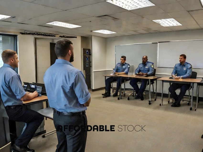 Police officers in a meeting room