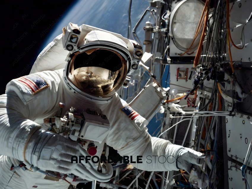 Astronaut in a white space suit
