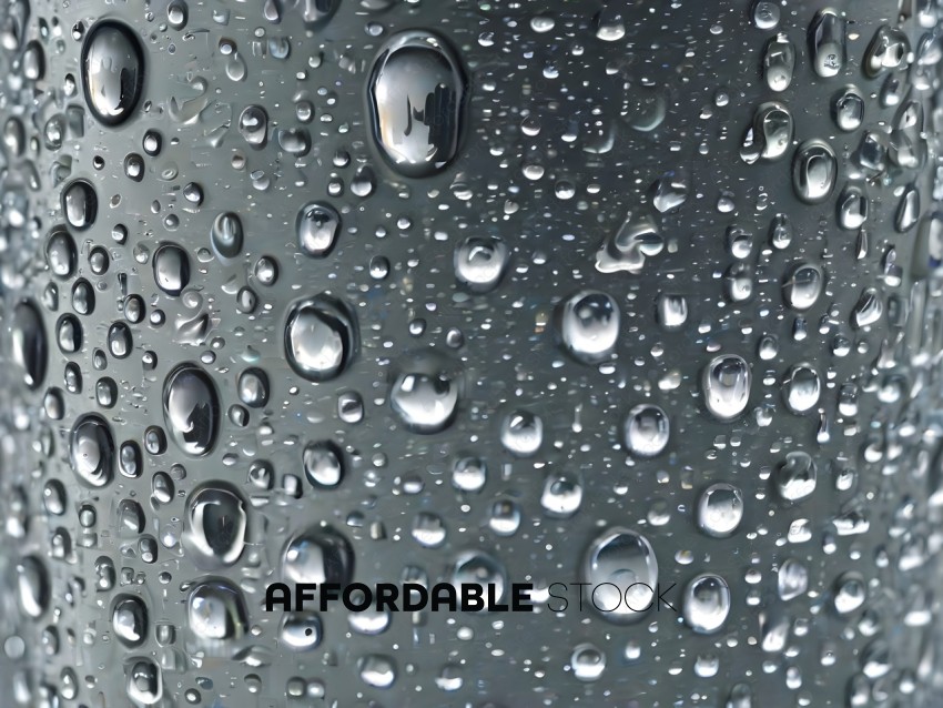 Droplets of water on a glass surface