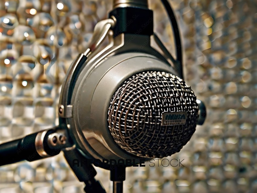 Microphone with a silver grate