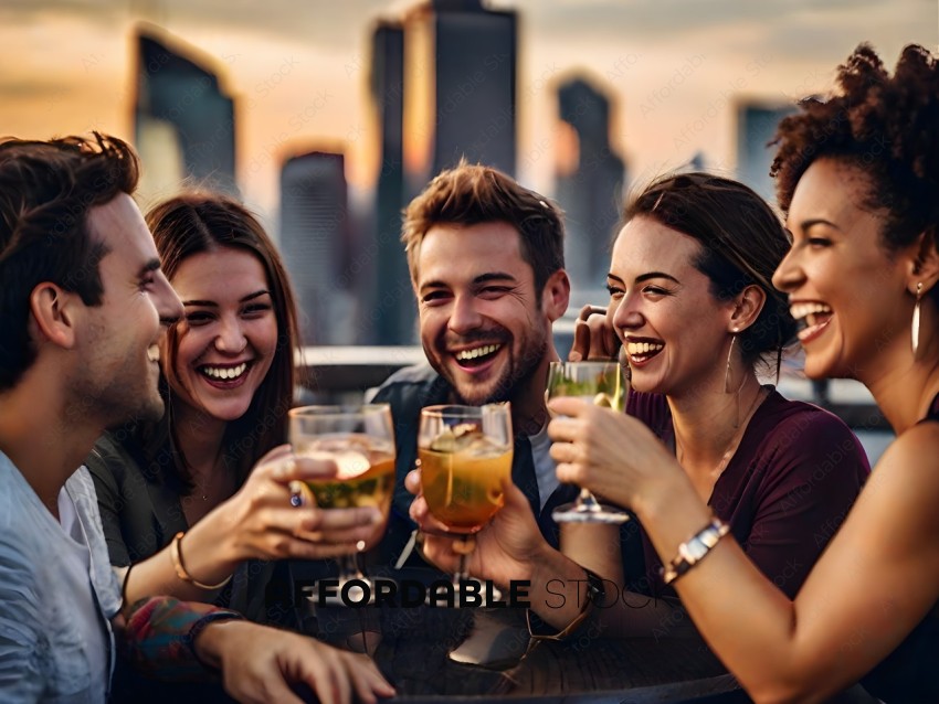 A group of people enjoying a drink together