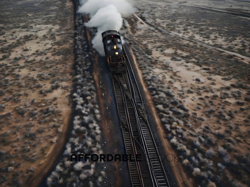 A train on the tracks with smoke coming out of it