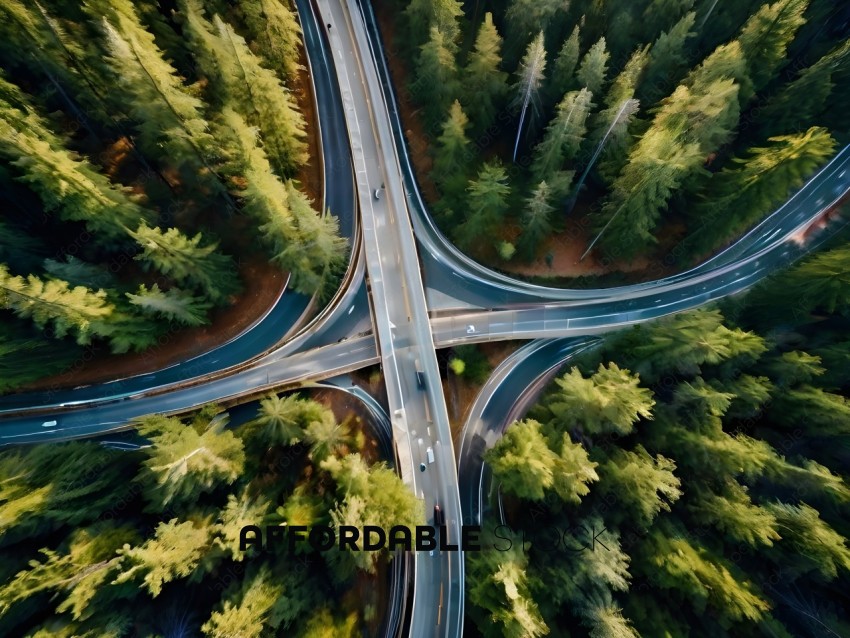 Highway Intersection in a Forest