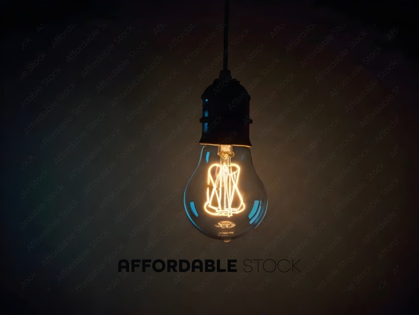 A single light bulb with a yellow glow