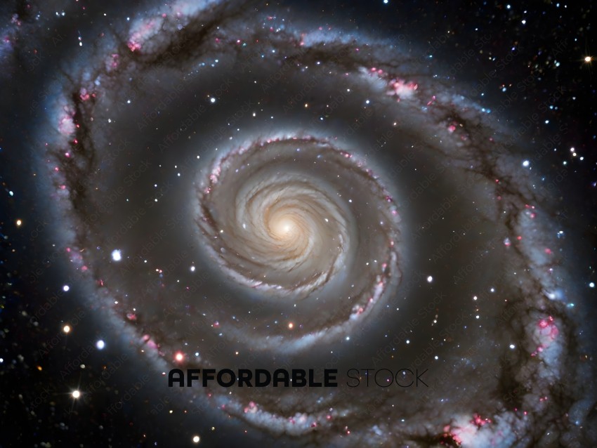 A spiral galaxy with a bright center
