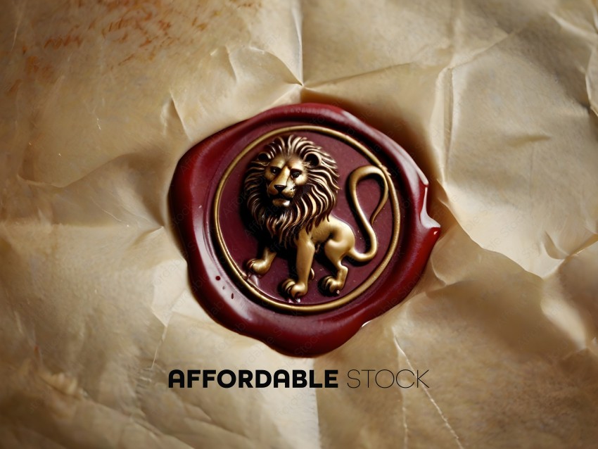 A seal with a lion on it