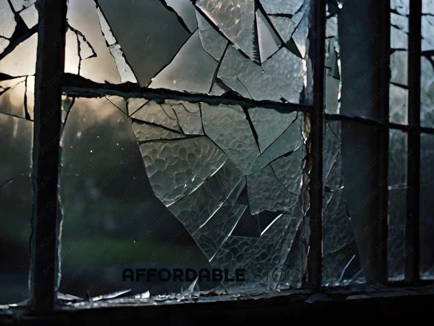Broken glass in a window