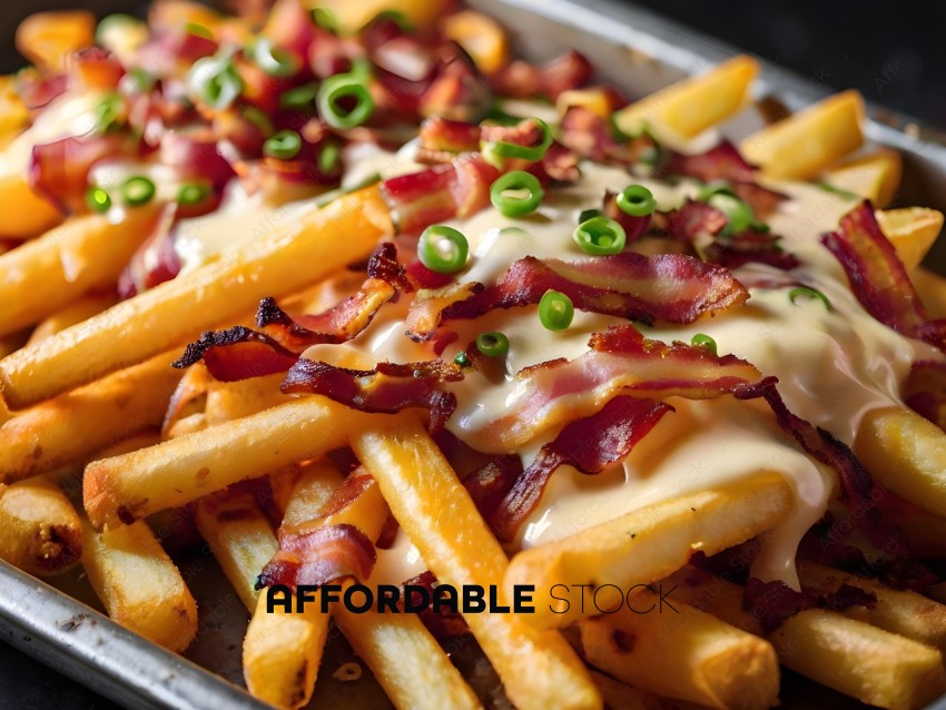 Bacon and Pea Fries with Cheese