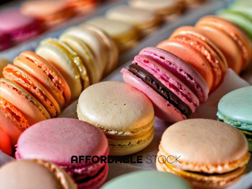 Pastries with various colors and flavors