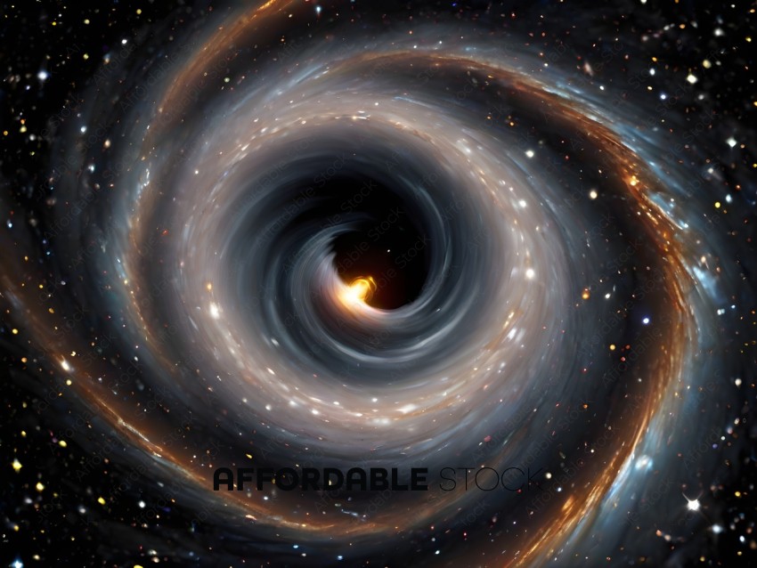 A black hole with a yellow glow in the center