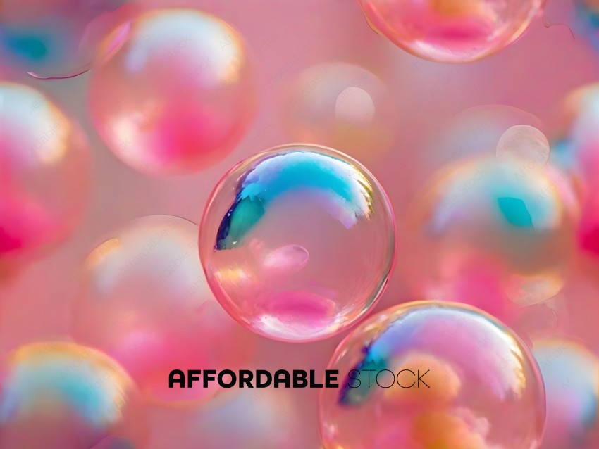 Bubbles in a pink, blue, and green color