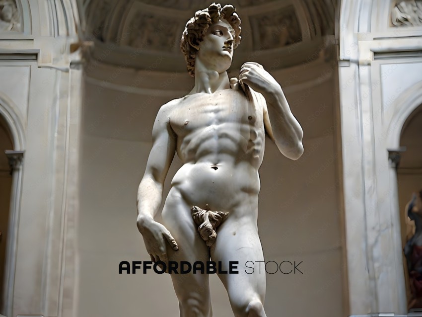 A statue of a naked man with a penis