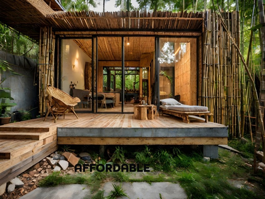 A Bamboo House with a Modern Design